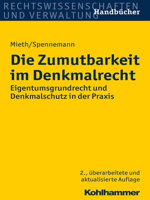 cover image of Die Zumutbarkeit im Denkmalrecht